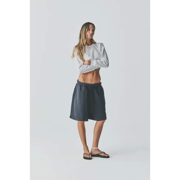 Elwood Pants - Elwood Sweat Shorts Organic Cotton Fleece Vintage Black M Normcore Casual